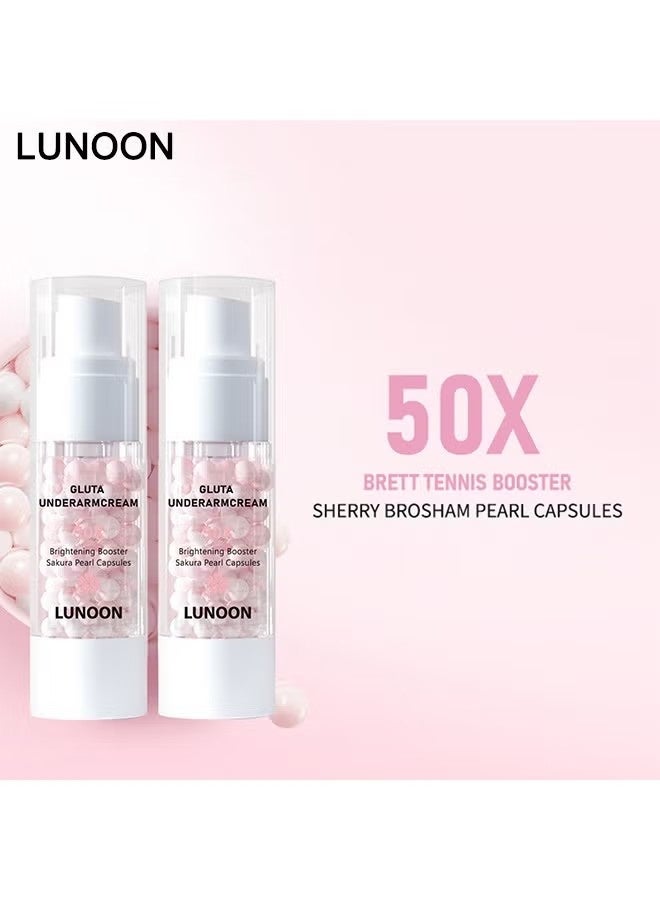 LUNOON Sakura Pearl Capsules Gluta Brightening Underarm Cream, Sakura Underarm Whitening Cream, Sakura Pearl Capsule, Brightening Booster Sakura Pearl Capsules, Sakura Gluta Brightening Underarm Cream - Image 3